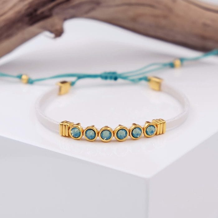 Δερμάτινο βραχιόλι με κρύσταλλα Swarovski - Image 2