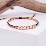 Δερμάτινο βραχιόλι με πέρλες Swarovski