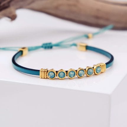 Δερμάτινο βραχιόλι με κρύσταλλα Swarovski