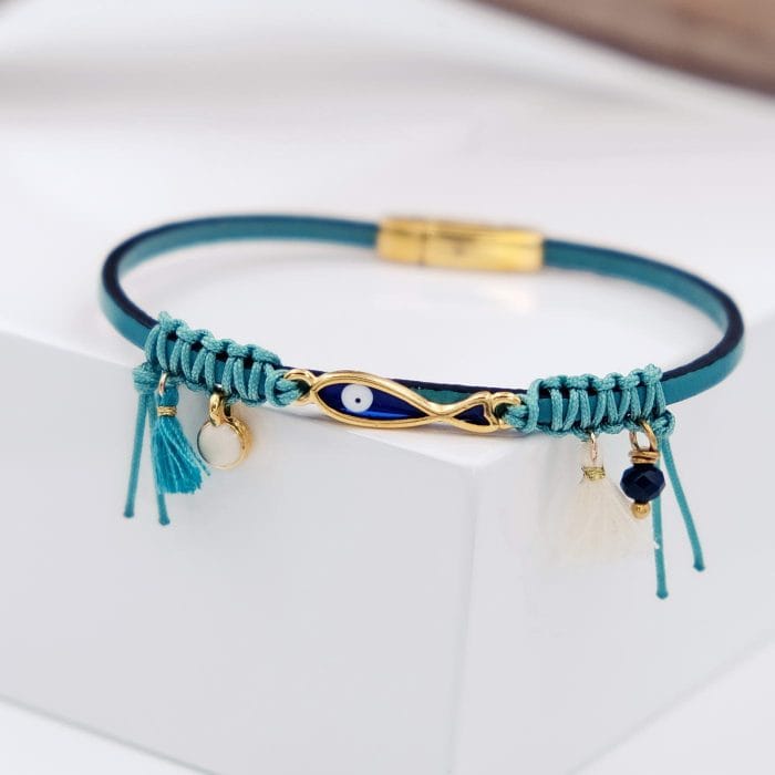 Χειροποίητο δερμάτινο βραχιόλι - Image 2