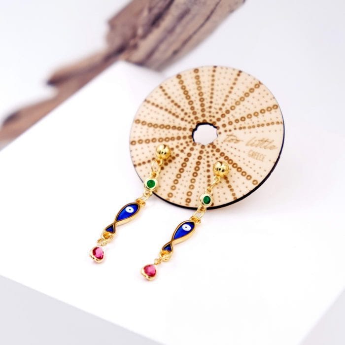 Κρεμαστά σκουλαρίκια με ζιργκόν - Image 2