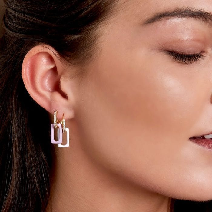 Σκουλαρίκια κρίκοι με ζιργκόν - Image 2