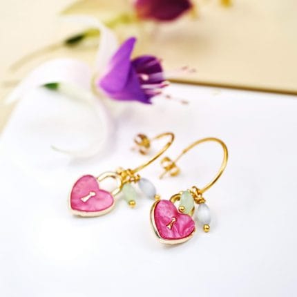 Σκουλαρίκια κρίκοι με καρδούλα