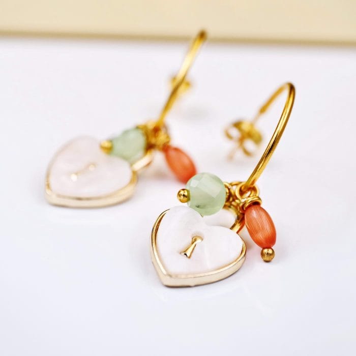 Σκουλαρίκια κρίκοι με καρδούλα - Image 2