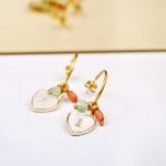 Σκουλαρίκια κρίκοι με καρδούλα