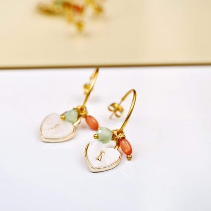 Σκουλαρίκια κρίκοι με καρδούλα