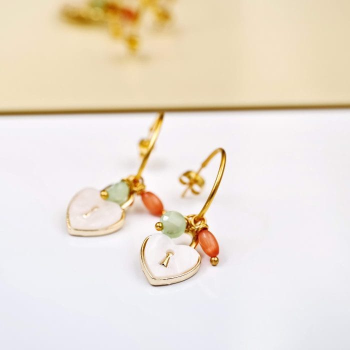 Σκουλαρίκια κρίκοι με καρδούλα