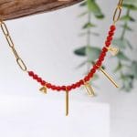 Κοντό κολιέ με ημιπολύτιμες χάντρες - Image 2