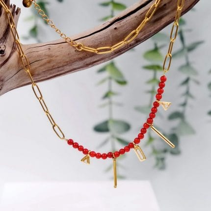 Κοντό κολιέ με χάντρες