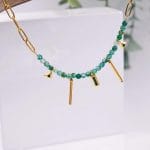 Κοντό κολιέ με ημιπολύτιμες χάντρες - Image 2