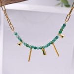 Κοντό κολιέ με ημιπολύτιμες χάντρες - Image 3