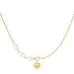 Κολιέ από ατσάλι με μαργαριτάρια