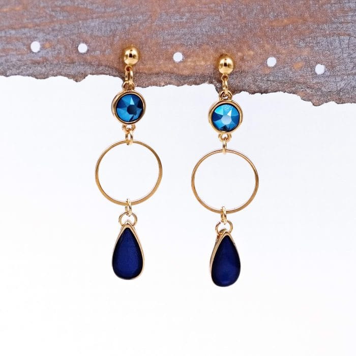 Χειροποίητα σκουλαρίκια Enamel drop - Image 2