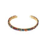 Βραχιόλι χειροπέδα με γυάλινες χάντρες - Image 2