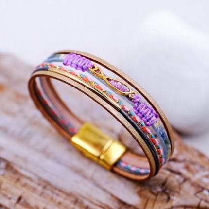 Δερμάτινο βραχιόλι γυναικείο