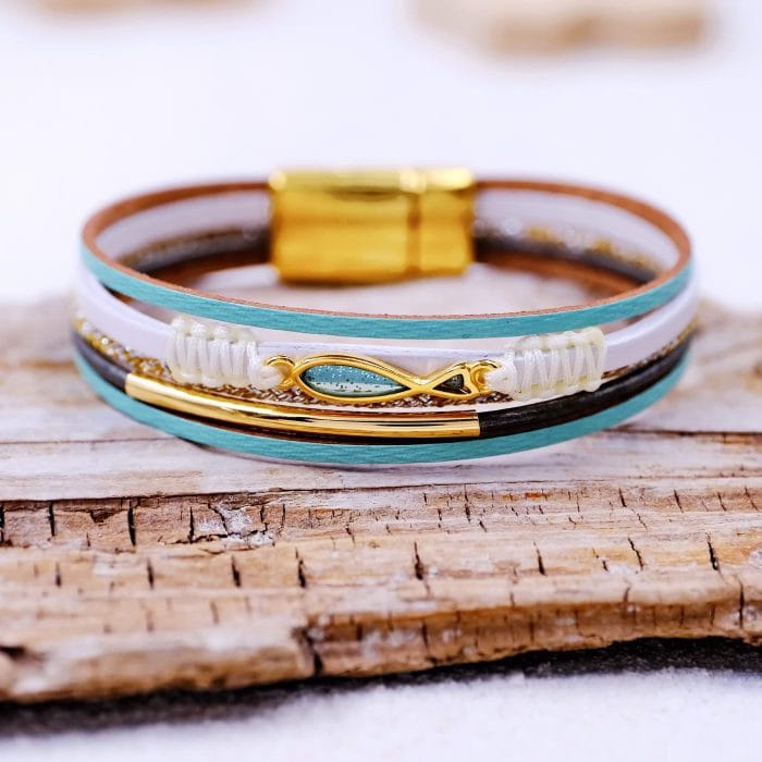 Δερμάτινο βραχιόλι Blue Ocean - Image 2