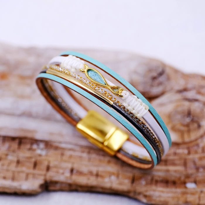 Δερμάτινο βραχιόλι Blue Ocean - Image 3