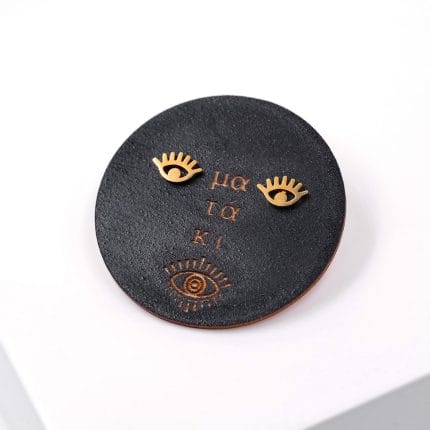 Επίχρυσα σκουλαρίκια με μάτι