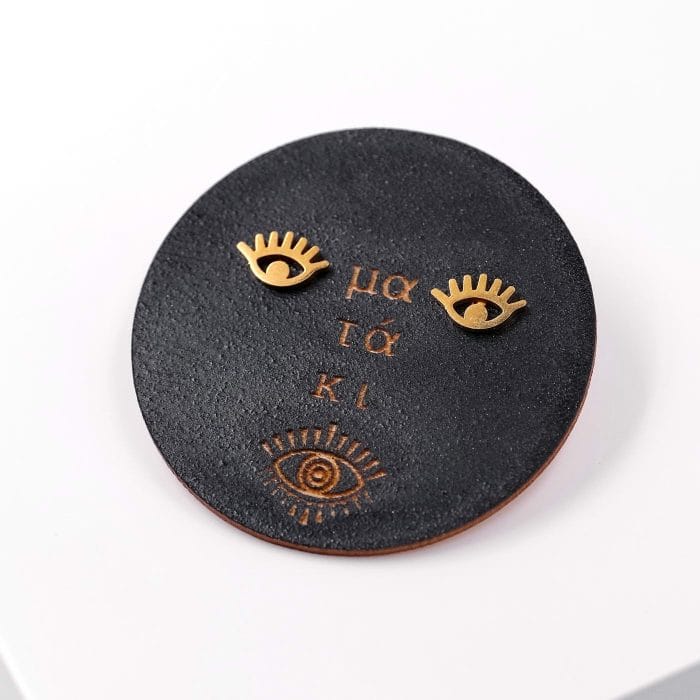 Επίχρυσα σκουλαρίκια με Μάτι - Image 2