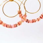 Σκουλαρίκια κρίκοι Peach flakes - Image 3