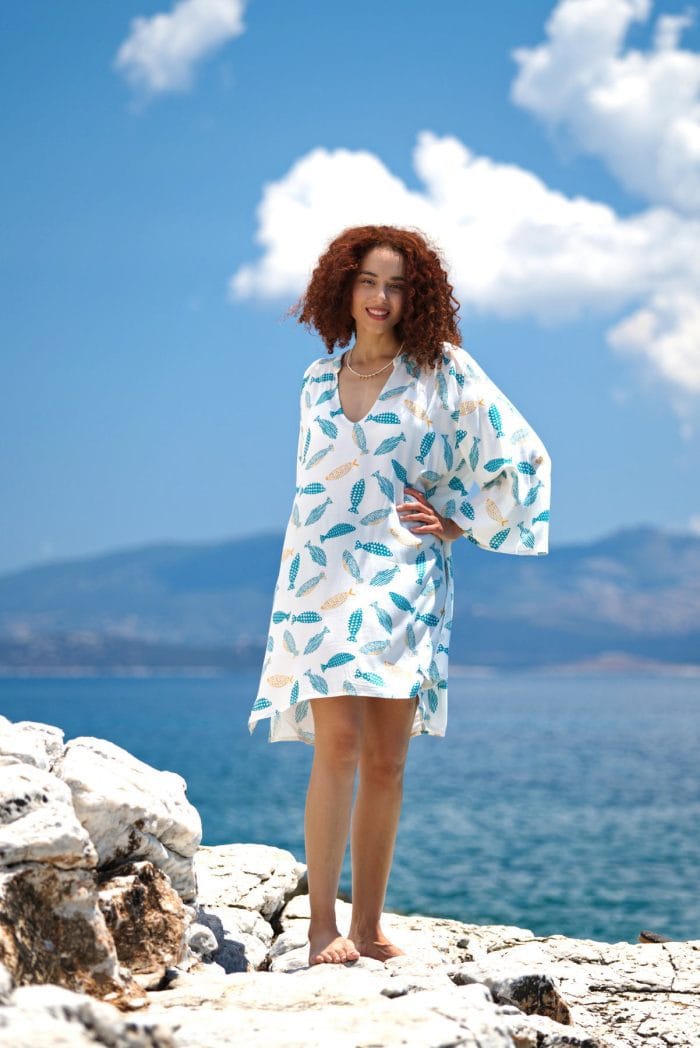 Κοντό καφτάνι KOKKOSAMMOU Little fish - Image 3