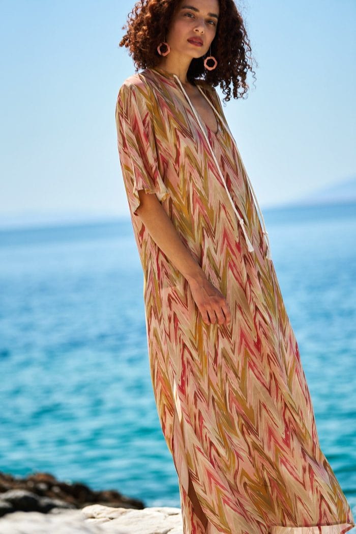 Μακρύ καφτάνι KOKKOSAMMOU Antiparos - Image 3