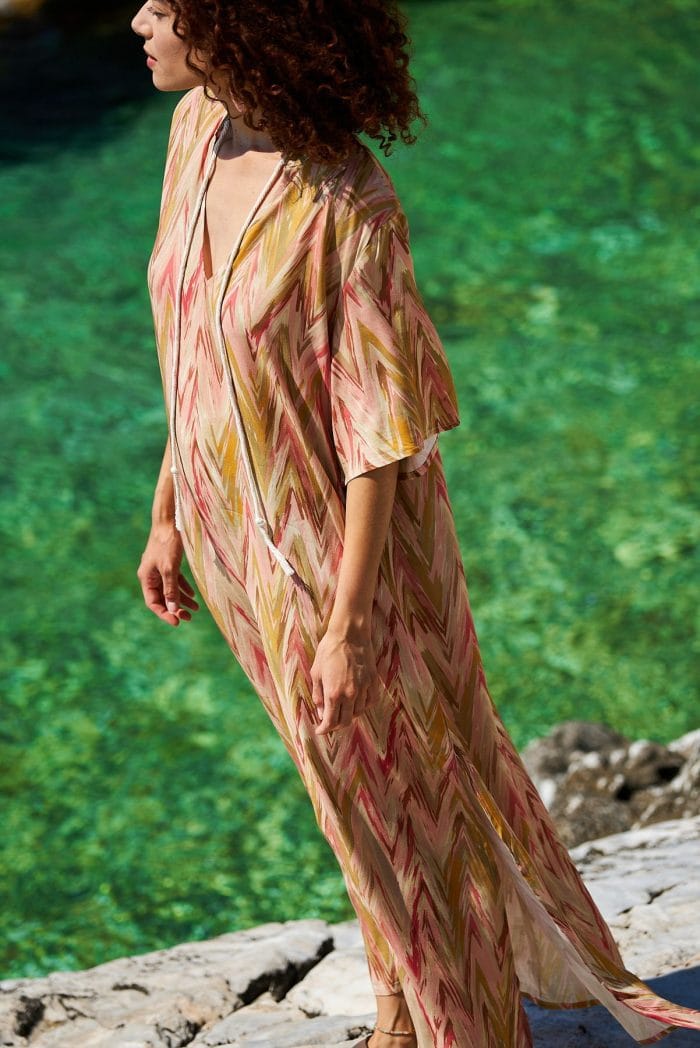 Μακρύ καφτάνι KOKKOSAMMOU Antiparos - Image 4