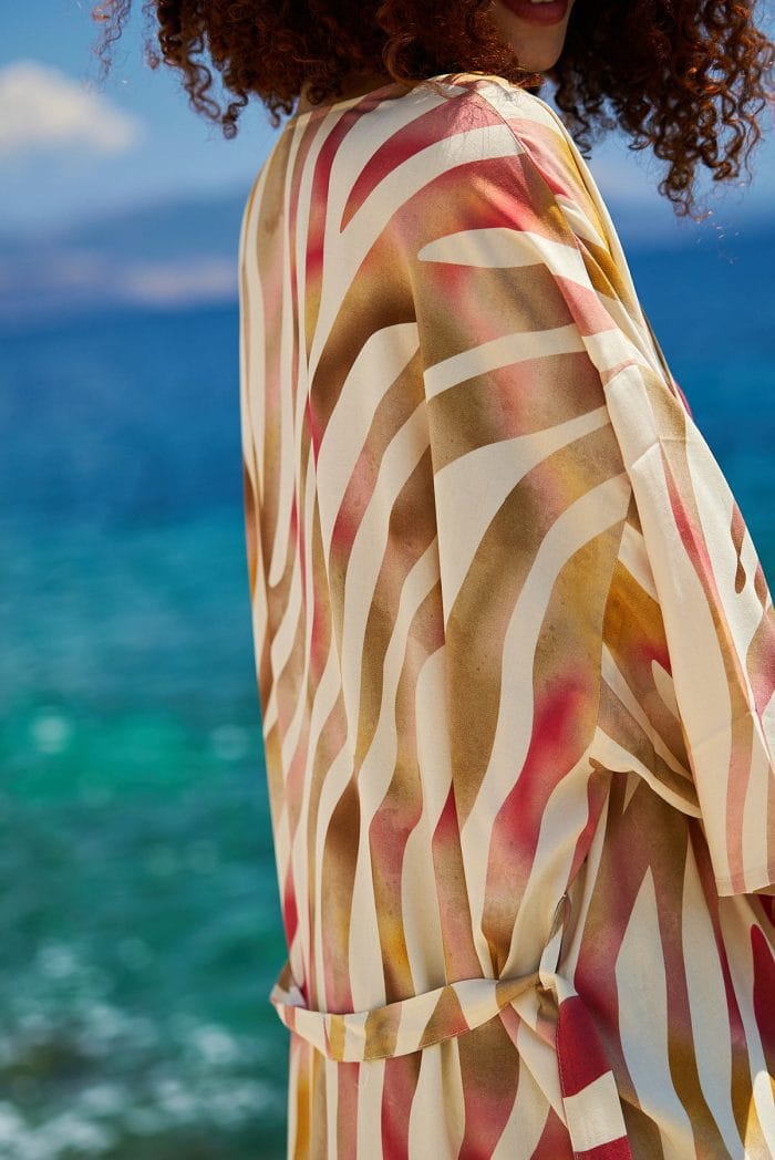 Μακρύ καφτάνι - κιμονό KOKKOSAMMOU Paros - Image 4