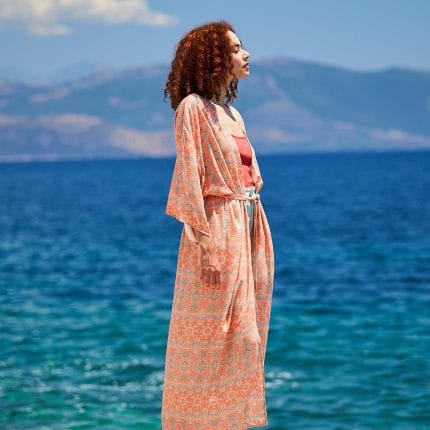 Μακρύ καφτάνι-κιμονό KOKKOSAMMOU Crete