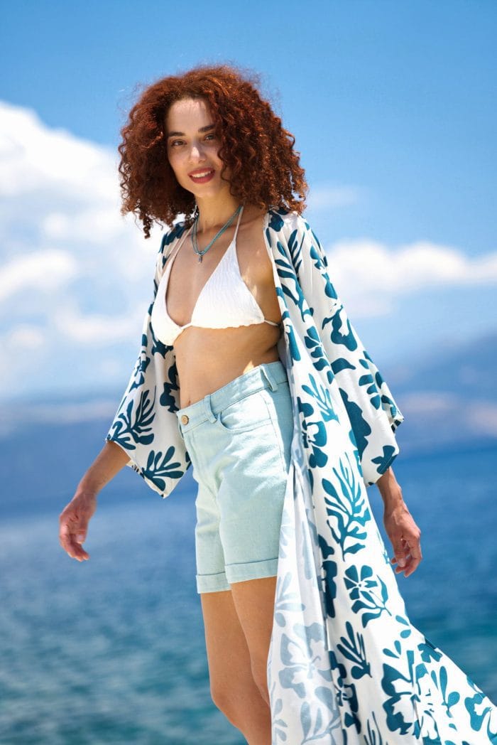 Μακρύ καφτάνι-κιμονό KOKKOSAMMOU